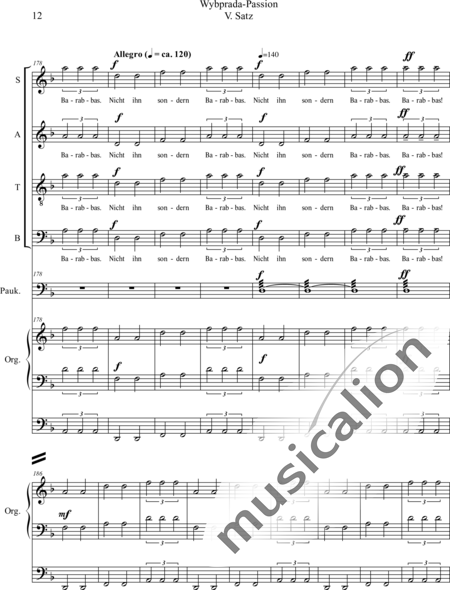 Schäfer, Martina: Wyborada - Orgelfassung - V. Satz: Pontius Pilatus - Solo>Sop/Alt/Ten/Bass+Chor>SSAATBB+Pauken+OrgmP:12