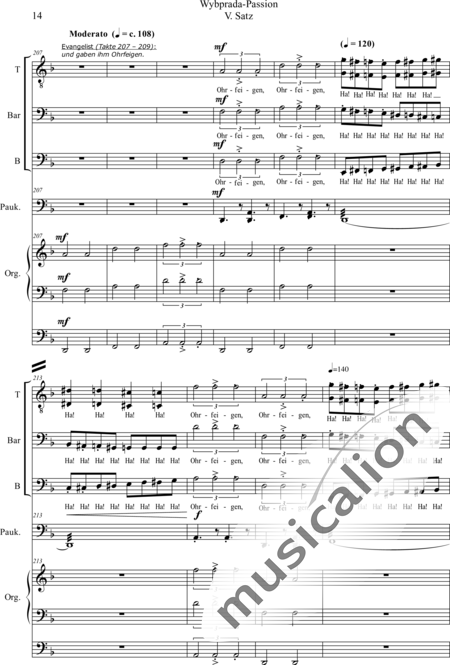 Schäfer, Martina: Wyborada - Orgelfassung - V. Satz: Pontius Pilatus - Solo>Sop/Alt/Ten/Bass+Chor>SSAATBB+Pauken+OrgmP:14
