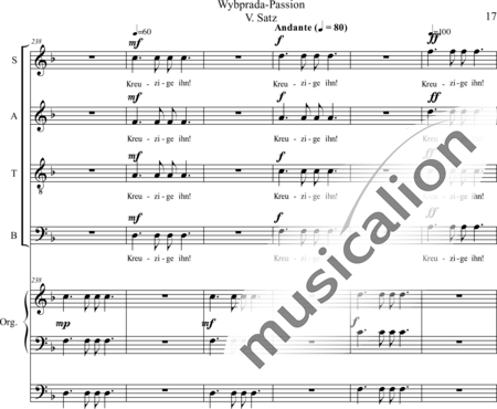 Schäfer, Martina: Wyborada - Orgelfassung - V. Satz: Pontius Pilatus - Solo>Sop/Alt/Ten/Bass+Chor>SSAATBB+Pauken+OrgmP:17
