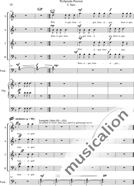 Schäfer, Martina: Wyborada - Orgelfassung - V. Satz: Pontius Pilatus - Solo>Sop/Alt/Ten/Bass+Chor>SSAATBB+Pauken+OrgmP:18