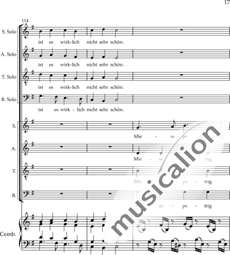 Drewes, Michael: Schlechtwetterkantate - Solo>Sop/Alt/Ten/Bass+Chor>SATB+Cem:17