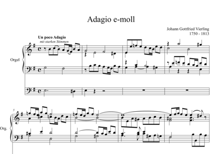 Vierling, Johann Gottfried: Adagio e-moll - Orgel>mPed:0
