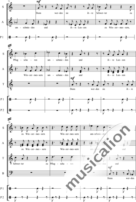 Neubauer, Hartmut: El Monte de Dios - Coro>SSAATTBB+Percusión 2:6