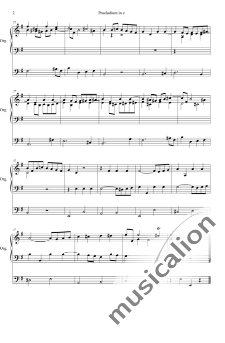 Vierling, Johann Gottfried: Präludium in e-moll - Orgel>mPed:2
