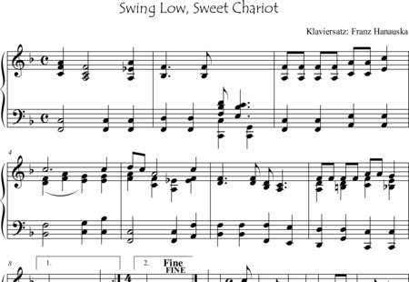 Anónimo, desconocido: Swing low, sweet chariot - Piano:0