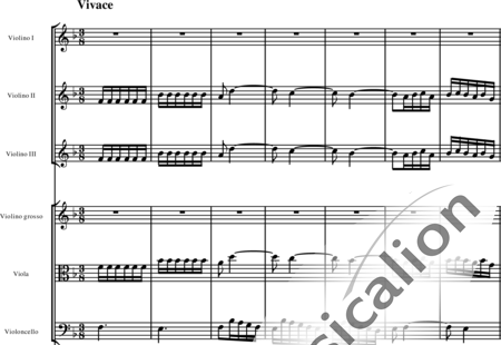 Telemann, Georg Philipp: Konzert F-Dur (3. Satz: Vivace) - Violine 3+Klavier+[Vl+Vla+Vc]:0