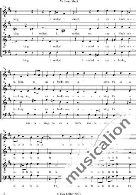 Hilton, John: As Flora Slept - Coro>SATB:3