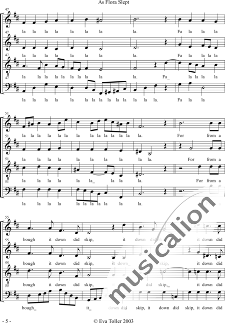 Hilton, John: As Flora Slept - Coro>SATB:5