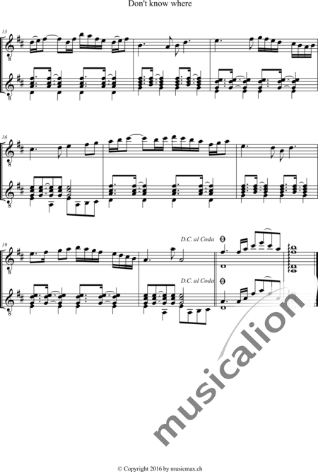 Suter, Max: Don't know where - Gitarre 2:2