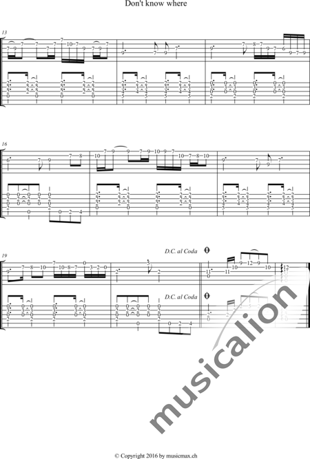 Suter, Max: Don't know where - Gitarre 2:4