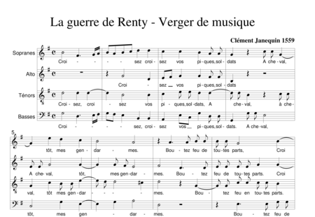 Janequin, Clément: La guerre de Renty (La guerra de Renty) - Coro>SATB:0