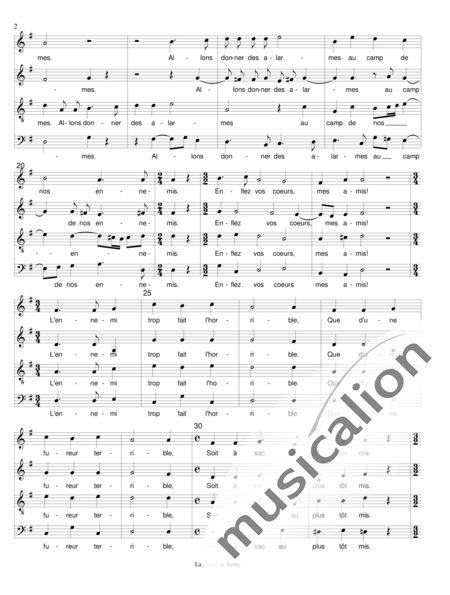 Janequin, Clément: La guerre de Renty (La guerra de Renty) - Coro>SATB:2