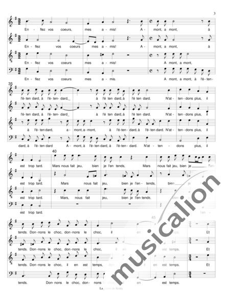 Janequin, Clément: La guerre de Renty (La guerra de Renty) - Coro>SATB:3