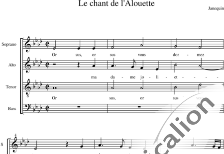 Janequin, Clément: Le Chant de l´Alouette (Canción de la alondra) - Coro>SATB:0