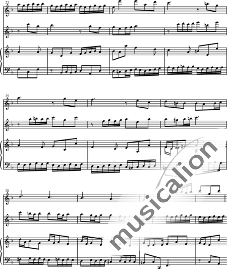 Telemann, Georg Philipp: Sonate in F 2. Satz Allegro - Flöte 2+Klavier:3