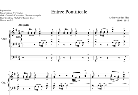 Van den Plas, Arthur: Entree Pontificale - Orgel>mPed:0