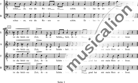 Brahms, Johannes: Erlaube mir, feis Mädchen, in den Garten zu gehn - Chor>SATB:1