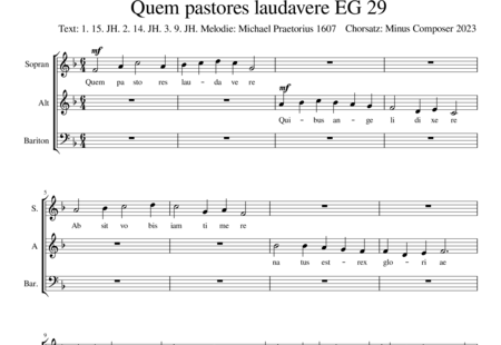 Göttig, Norbert: Quem pastores laudavere EG 29;1 - Choir>SAB:0