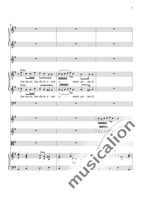 Monteverdi, Claudio: Laudate Dominum - Chor>SSATTB+BC+[Vl2+Vla]:3