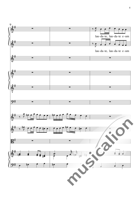 Monteverdi, Claudio: Laudate Dominum - Chor>SSATTB+BC+[Vl2+Vla]:4