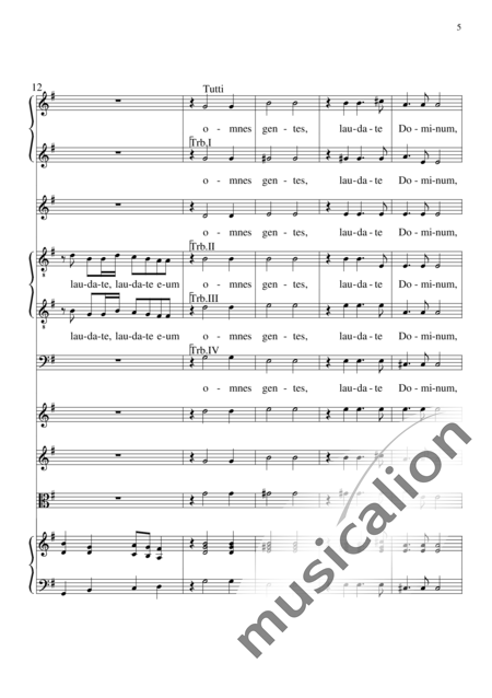 Monteverdi, Claudio: Laudate Dominum - Chor>SSATTB+BC+[Vl2+Vla]:5