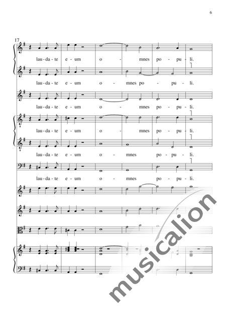 Monteverdi, Claudio: Laudate Dominum - Chor>SSATTB+BC+[Vl2+Vla]:6