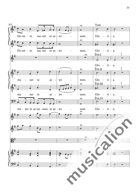 Monteverdi, Claudio: Laudate Dominum - Chor>SSATTB+BC+[Vl2+Vla]:20