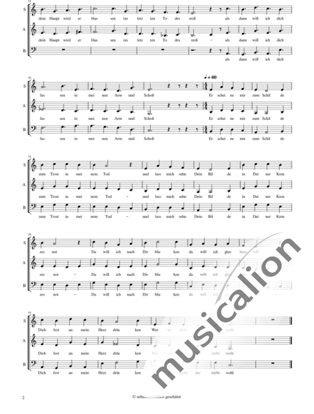 Composer, Minus: 3 Strophen zum Karfreitagswochenlied EG 85 O Haupt voll Blut und Wunden - Chor>SAB:2