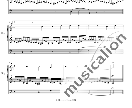 Merkel, Gustav Adolf: Chorale Studies on the Chorale ''He who allows dear God to rule him'' Variation - Órgano>cPed:1