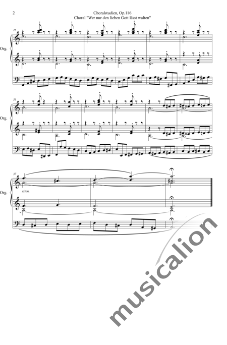 Merkel, Gustav Adolf: Chorale Studies on the Chorale ''He Who allows Dear God to Rule Him'' Variation - Organ>wped:2