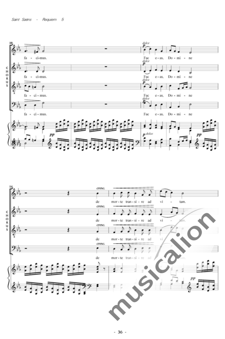 Saint-Saëns, Camille: Hostias (aus "Messe de Requiem") - Solo>X+Chor>SATB+Orgel:2