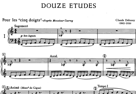 Debussy, Claude: Pour les cinq doigts d´après monsieur Czerny (For the Five Digits, after Czerny) - Piano:0