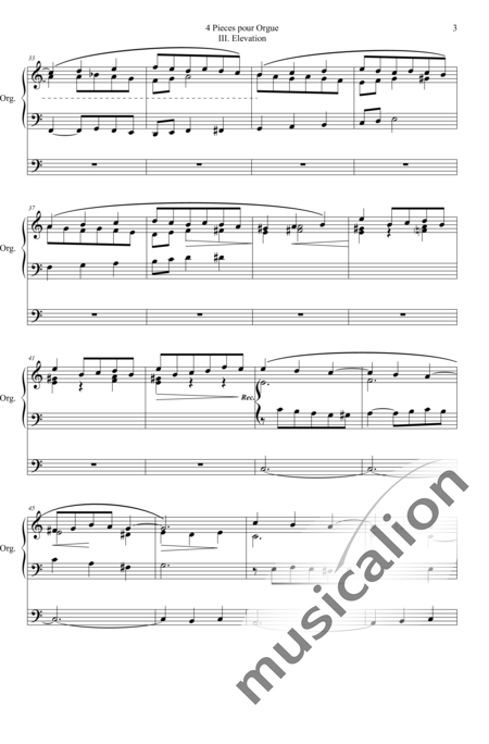 Lepage, Louis: 4 Pieces pour Orgue III. Elevation - Orgel>mPed:3