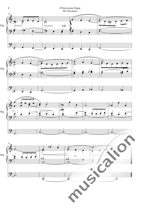 Lepage, Louis: 4 Pieces pour Orgue III. Elevation - Orgel>mPed:4