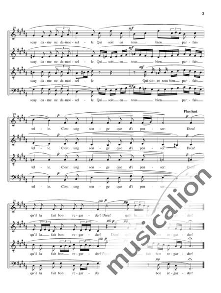 Debussy, Claude: Chansons de Charles d´Orléans: Dieu! qu´l a Fait Bon Regarder! - Choir>SATB:3