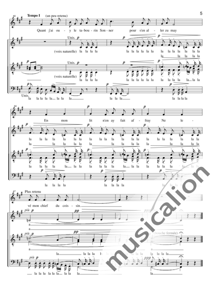 Debussy, Claude: Chansons de Charles d'Orléans: Quand j´ai Ouy le Tambourin Sonner - Choir>SATB:5