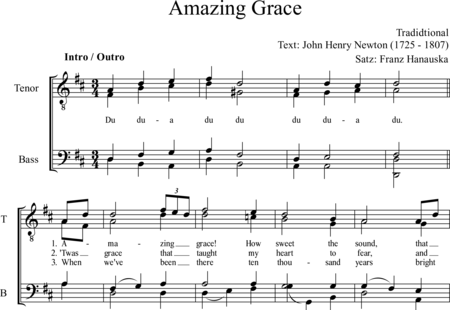 Anonymus, Unknown: Amazing grace - Choir>TTBB:0