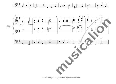 Anónimo, desconocido: Lobe den Herren, o meine Seele (2) - (Praise the Lord, My Soul) - Órgano>cPed:1