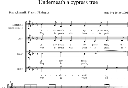 Pilkington, Francis : Underneath a cypress tree - Chor>SSATB:0
