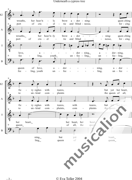 Pilkington, Francis : Underneath a cypress tree - Chor>SSATB:2