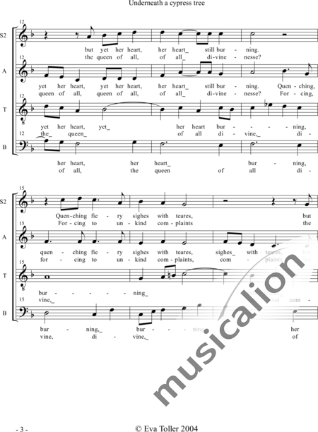 Pilkington, Francis : Underneath a cypress tree - Chor>SSATB:3