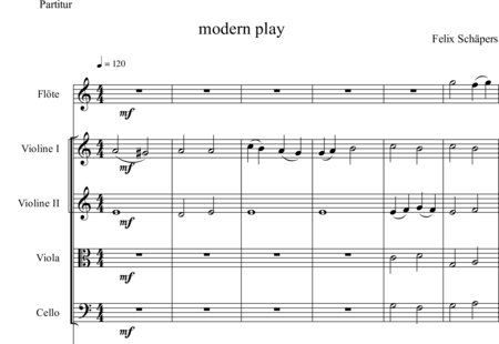 Schaepers, Felix: Modern play - Flauta+[Vla2+Cb2+Vl+Vc]+Perc:0