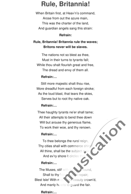 Arne, Thomas Augustine
: Rule Britannia (Original) - Solo>bajo+Ob+[Vl+Vla+Cb]+Trp+Perc:6