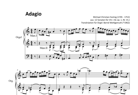 Festing, Michael Christian : Adagio - Orgel>mPed:0