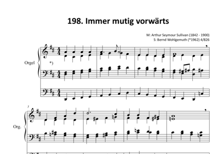 Sullivan, Arthur: Immer mutig vorwärts (1) - Orgel>mPed:0