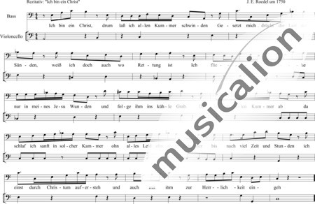 Roedel, J. E.: Rezitativ: "Ich bin ein Christ" - Solo>Bass+Violoncello:0