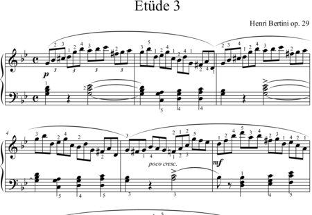 Bertini, Henri: Etüde 3 - Klavier:0