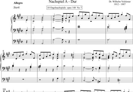 Volckmar, Wilhelm: Postlude in A - Órgano>cPed:0