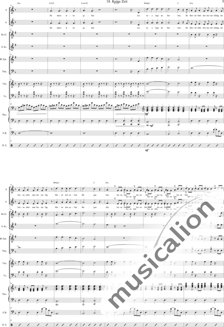 Geißelbrecht, Jürgen: Musical: White as Snow - 18. No Time - Solo>sop/alto/Ten+[Pno]+Guit.+[Clar]+[Vl+Vc]+[Trp+Trb]+[Sx]+Perc+[|oi]+[Sy+B-Elec]:5
