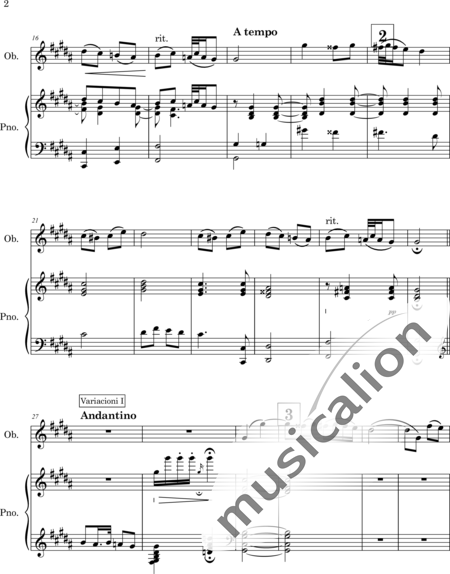 Mango, Josif: Thema mit Variationen - Oboe+Klavier:2